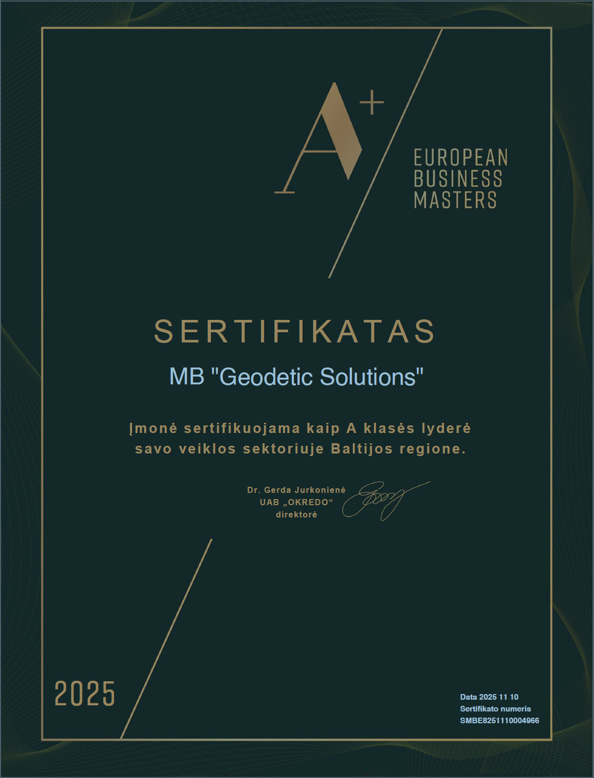 sertifikatas, a+